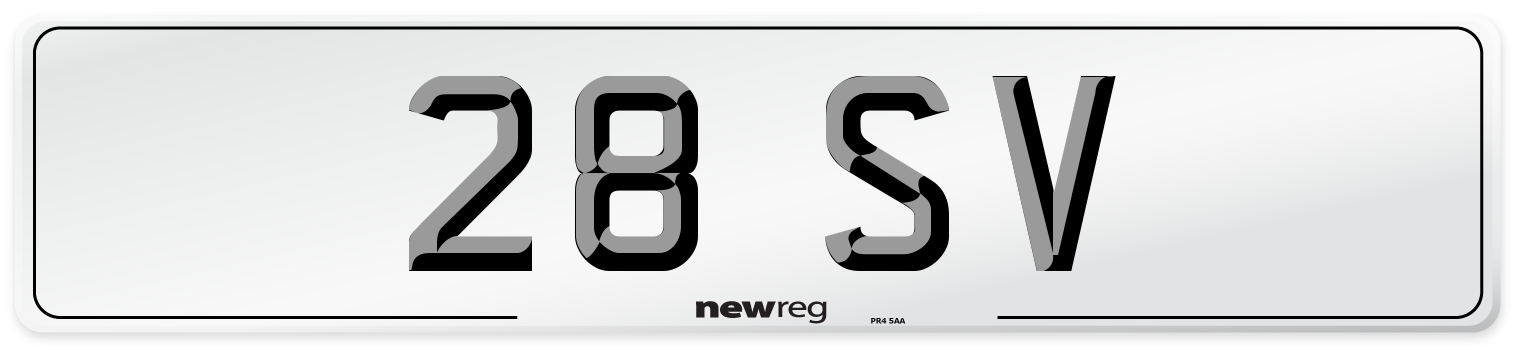 28 SV Number Plate from New Reg